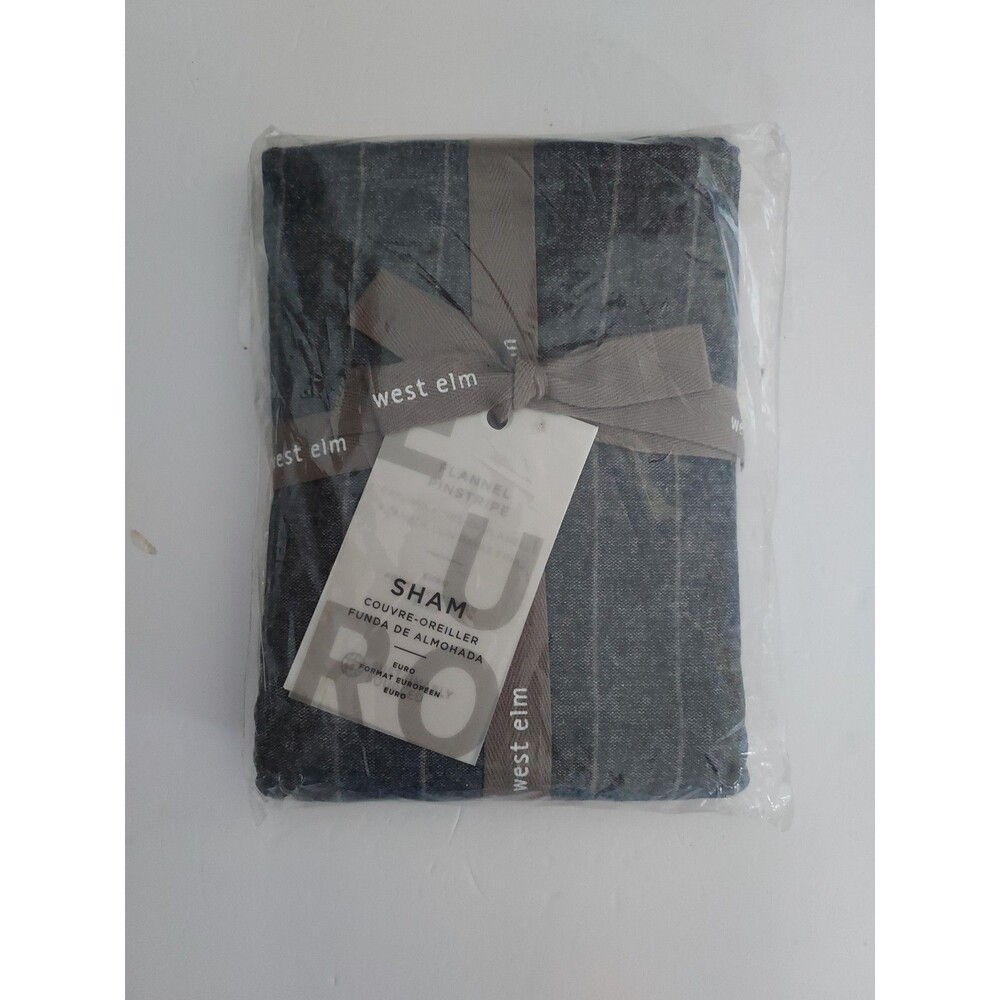 West Elm Bedding - Euro - Sham - Gray Flannel Pinstripe - NEW